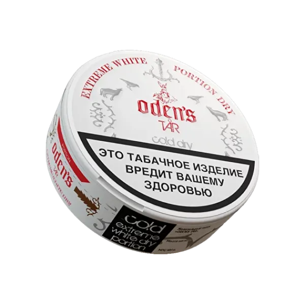 Акцизный жевательный табак ODEN’S TAR COLD DRY (16 г.) снюс оденс